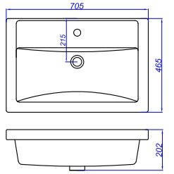 Мебельная раковина Kirovit Фостер 4620008197746 70см белый